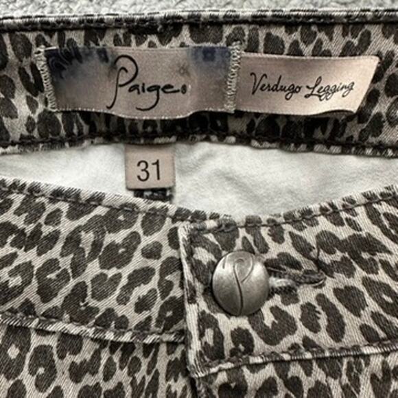 Paige Verdugo Leggings Size‎ 31 Jeans Leopard Print Stretchy Mid Rise Comfort - Picture 3 of 10